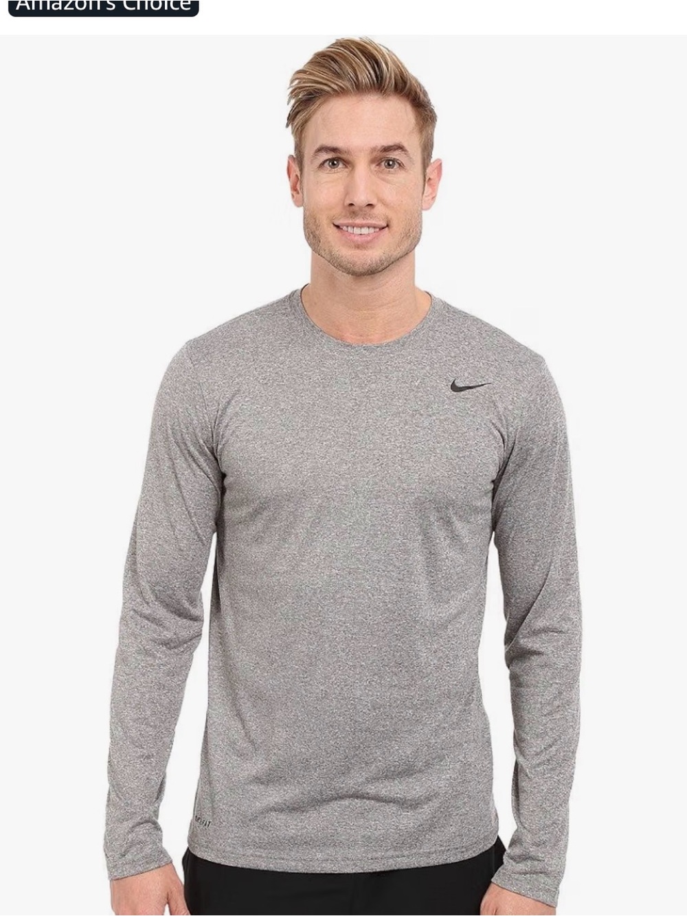 Nike Long-Sleeve Heather Gray Athletic Tee